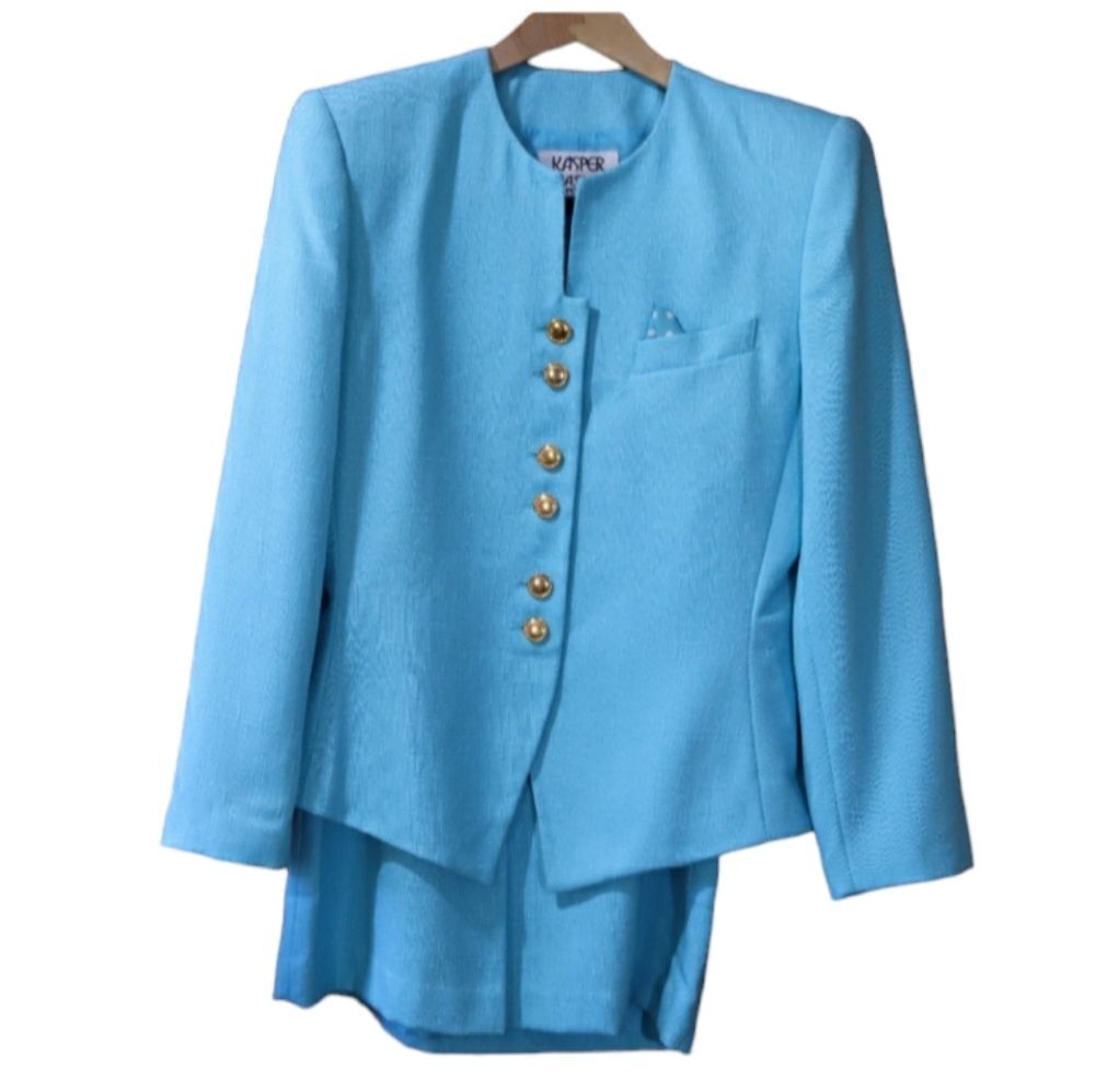 Kasper Vintage Blue Skirt Suit 10
